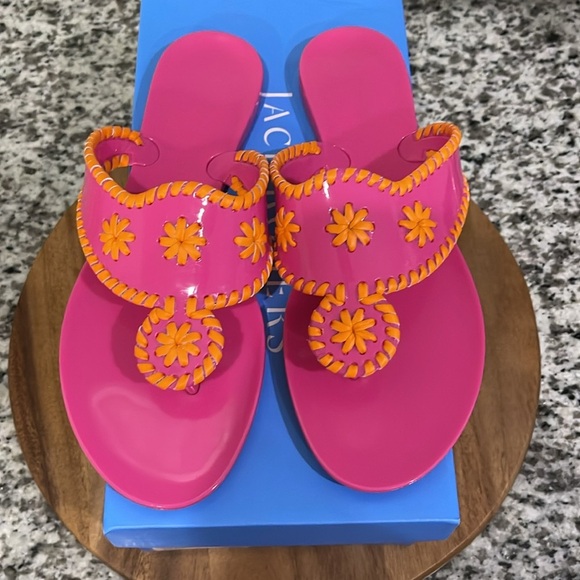 Jack Rogers Jelly Sandals Fuchsia Pink Size 7 - Picture 4 of 9